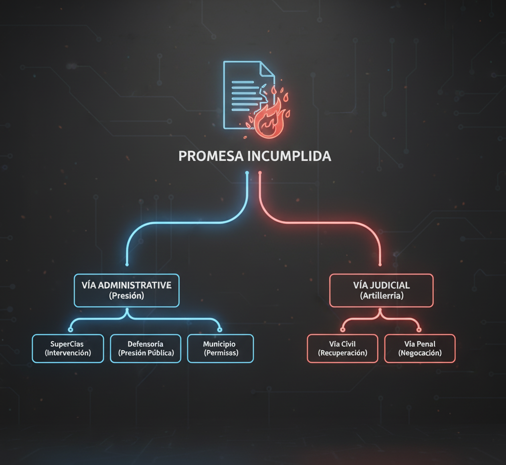 Abogado en Ecuador explica las estrategias legales si una constructora no cumple un proyecto en planos (Casos Unión Constructora y Terrabienes).